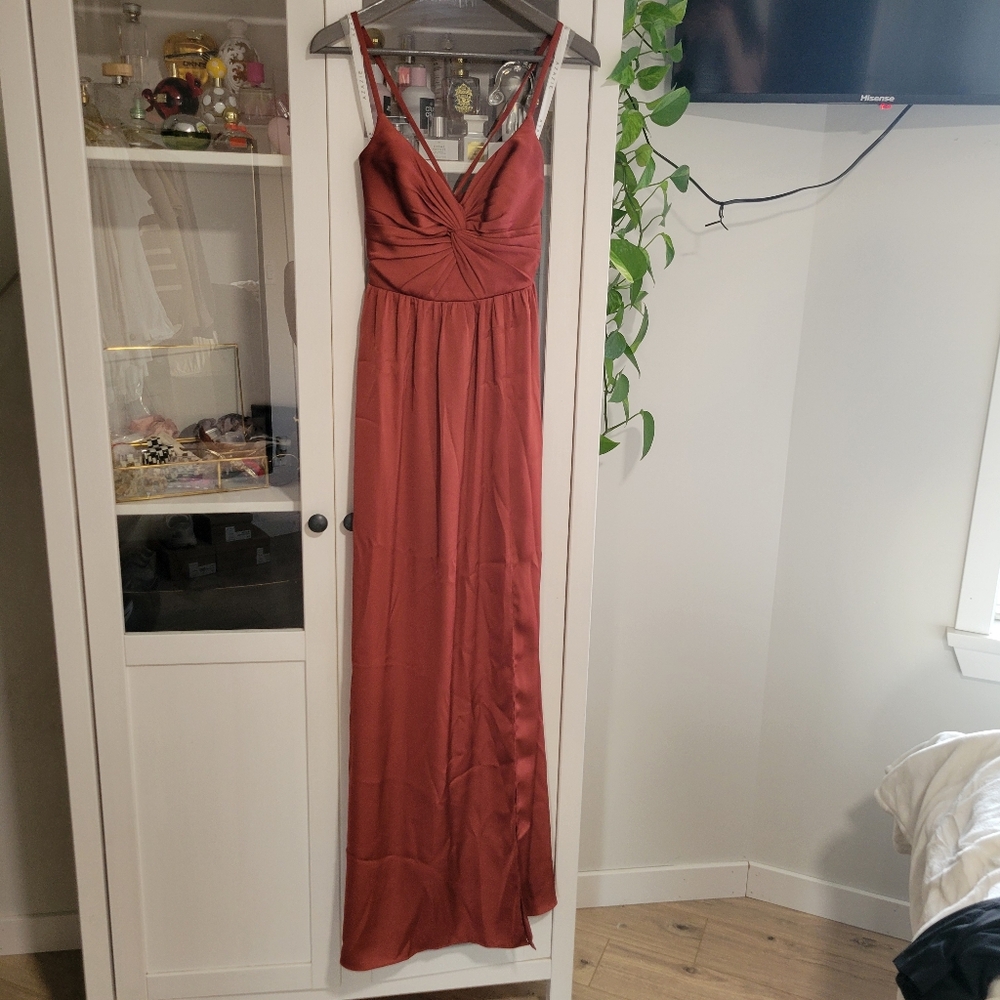 Azazie Raya Dress In Terracotta